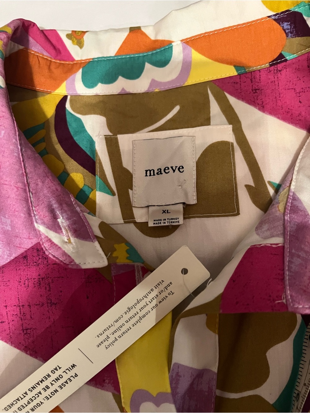 NWT Anthropologie size XL The Bettina tiered shirt dress in multi colors - Picture 9 of 11